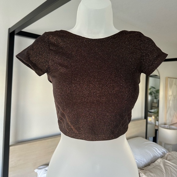 NWOT OFFLINE By Aerie Small Seamless Lurex Soft Stretchy Open Back Top - Picture 7 of 11
